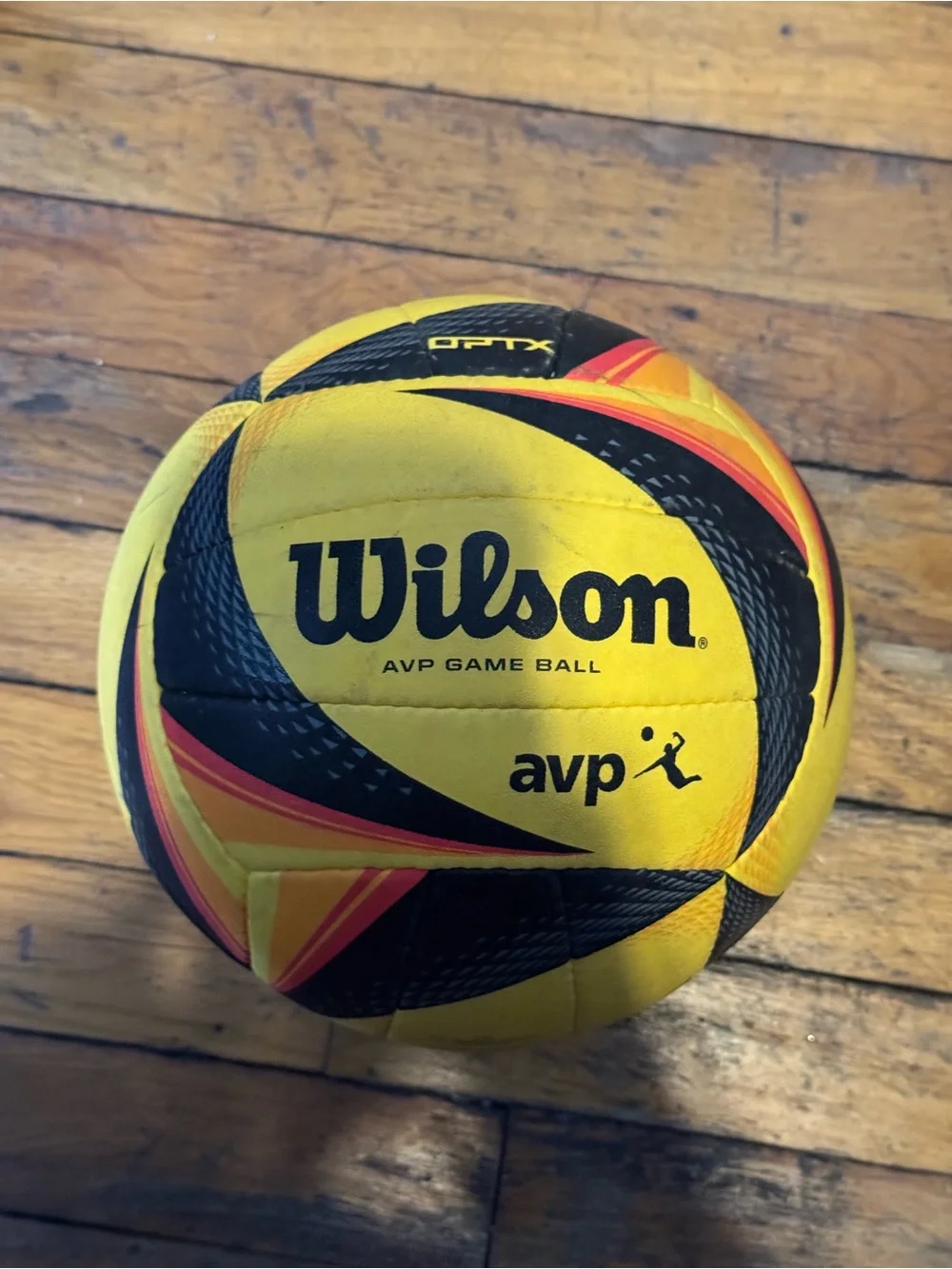 Wilson Yellow Black & Orange AVP Game Volleyball - Picture 1 of 2